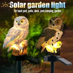 Outdoor impermeável Resina Coruja Ornamentos, Creative Solar Lights, Jardim decorativo, Paisagem Lamp Guide, Street Night Lamp, Novo