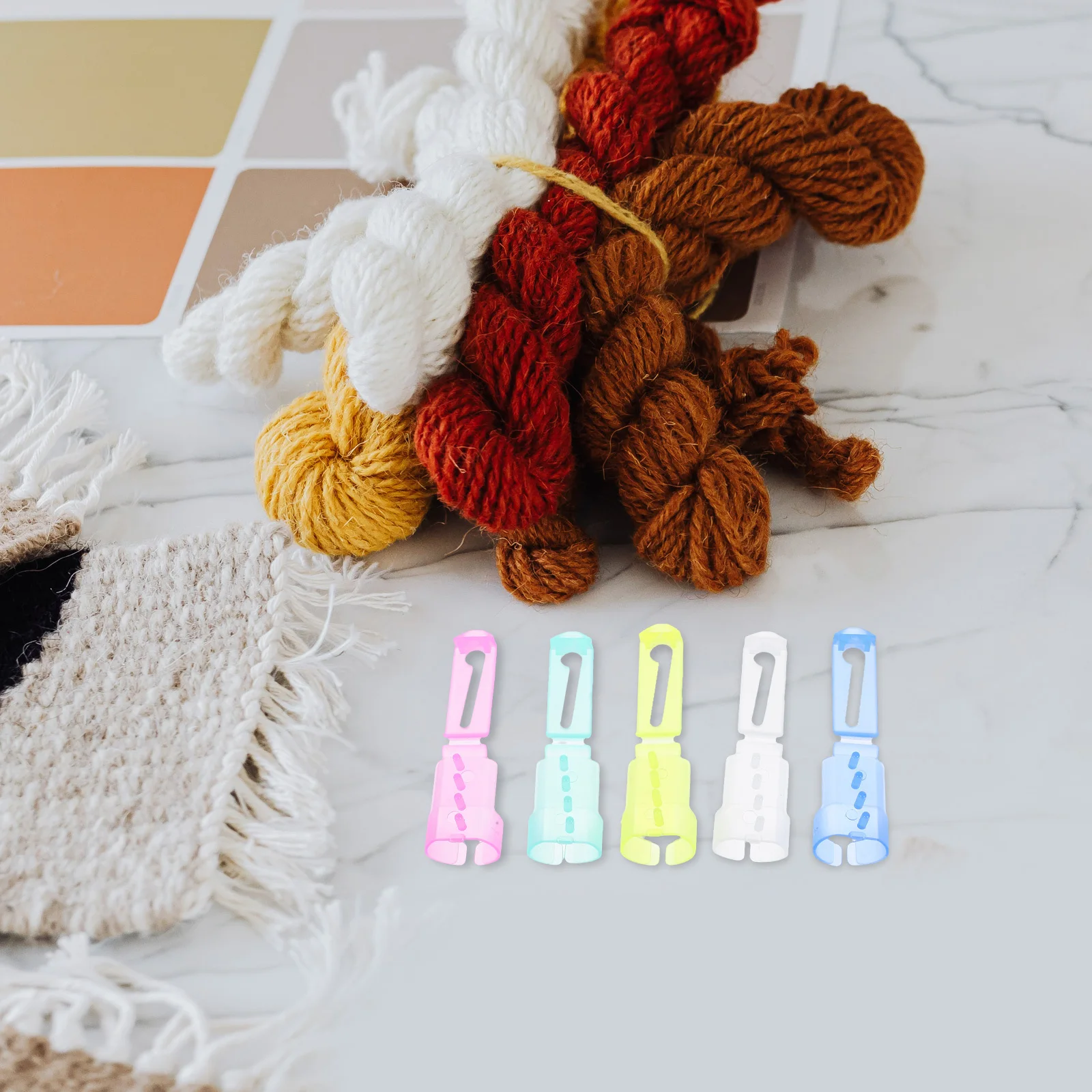 

10pcs Yarn Guide Rings Plastic Knitting Finger Loops For Crochet Diy Braided Tools Tension Control Ring Winder Tool Sewing