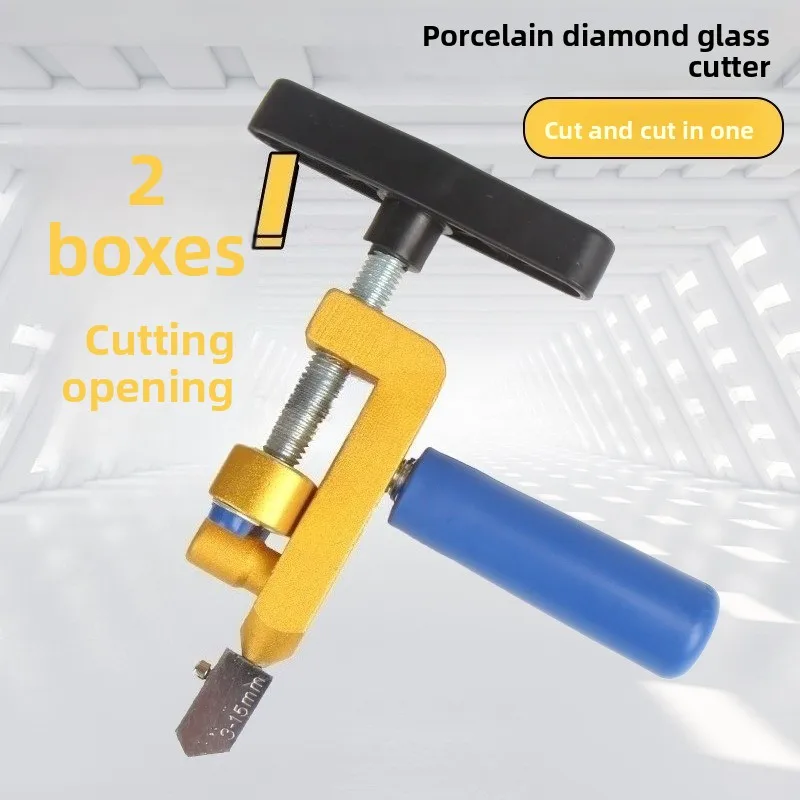 Dual-Purpose Glass & Tile Cutter Kit, Diamond Roller Wheel Cutting Tool, Ceramic Opener and Breaker Complete Accessory Pack
