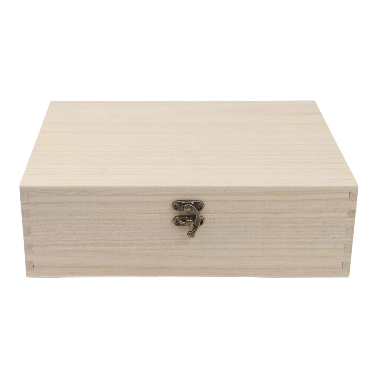 Flip for top Two Layer Jewelry Box Made of Natural Paulownia Wood for Organizing Sewing Kits Rings and Small Items