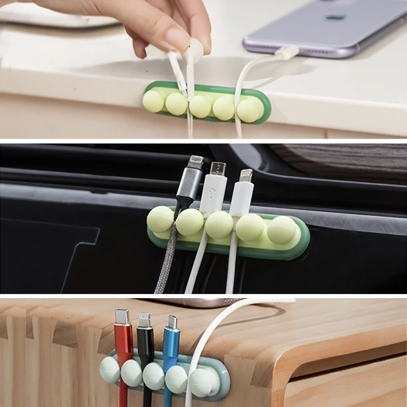 2pcs Dou-shaped Cable Organizer, Lightweight Self-Adhesive Cable Management Tool