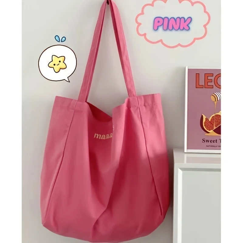 1 Piece 41.91× 38.1cm Candy-Colored Letter Pattern Shoulder Tote Bag