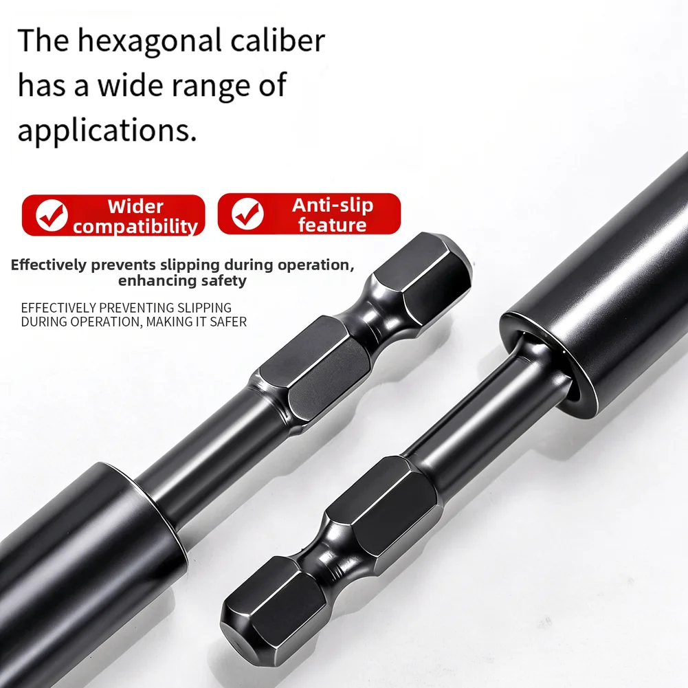 Extended screwdriver connector with strong magnetic ball hold and fast release mechanism for efficient bit swapping