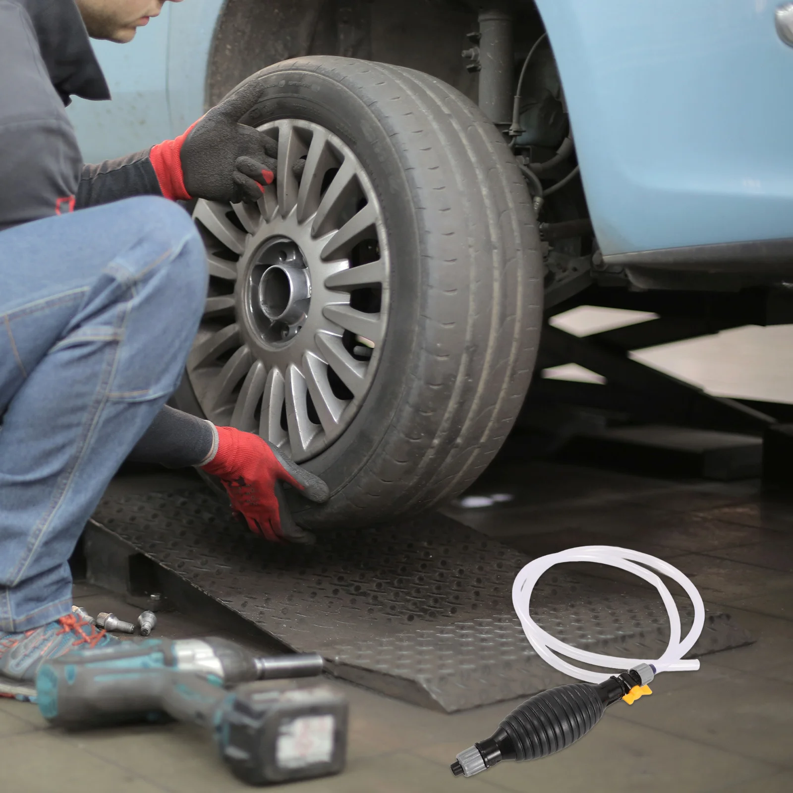 

1Set Oil Water Gas Manual Pump Multi-Function Siphon Fuel Liquid Transfer Extractor Hose Oil Pump Transfer Plastic