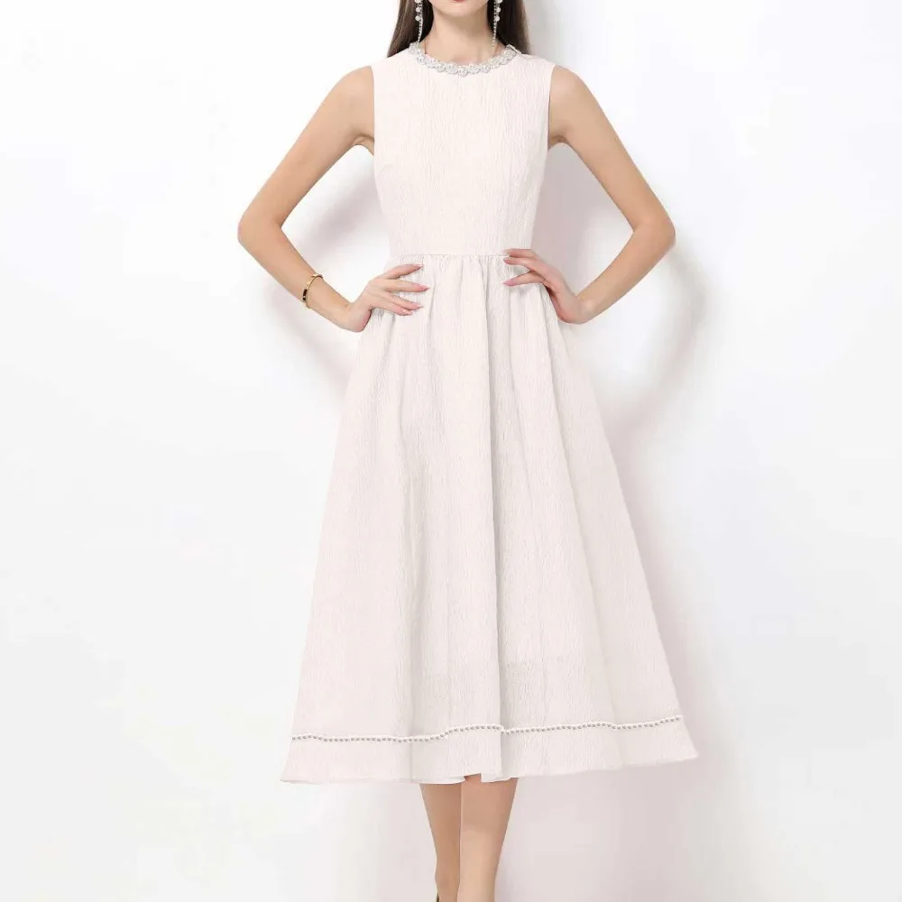 Ele Slimming Fitted Svel Dr Vintage Aosphere High Waist Polyester Fiber A-Line Midi Dr Zipper Closure