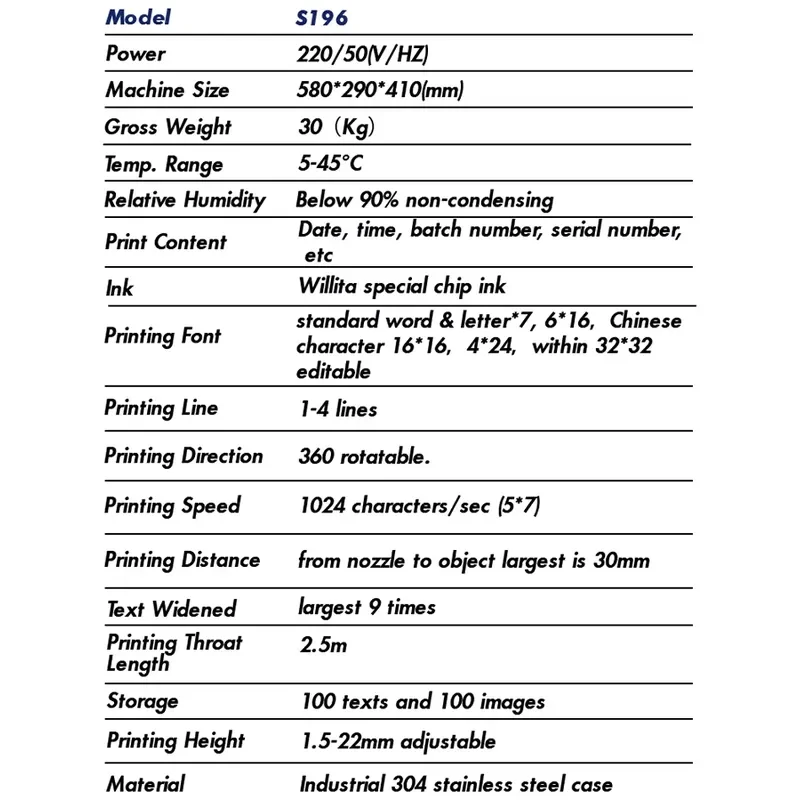 Willita Automatic Batch Coding Printer Continuous CIJ Small Character Inkjet Printer for Plastic High Productivity 200m/min view 5