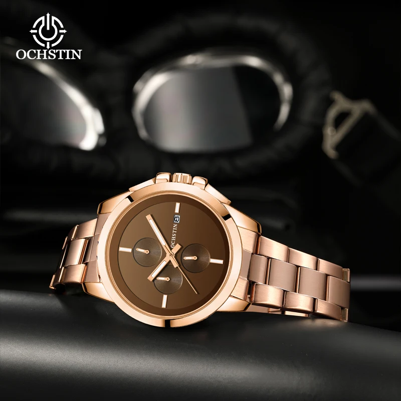 OCHSTIN Male Premium Business Legend Dress Quartz Watch Built Anti-corrosion Alloy Frame Men's Stainless Steel Strap Clock