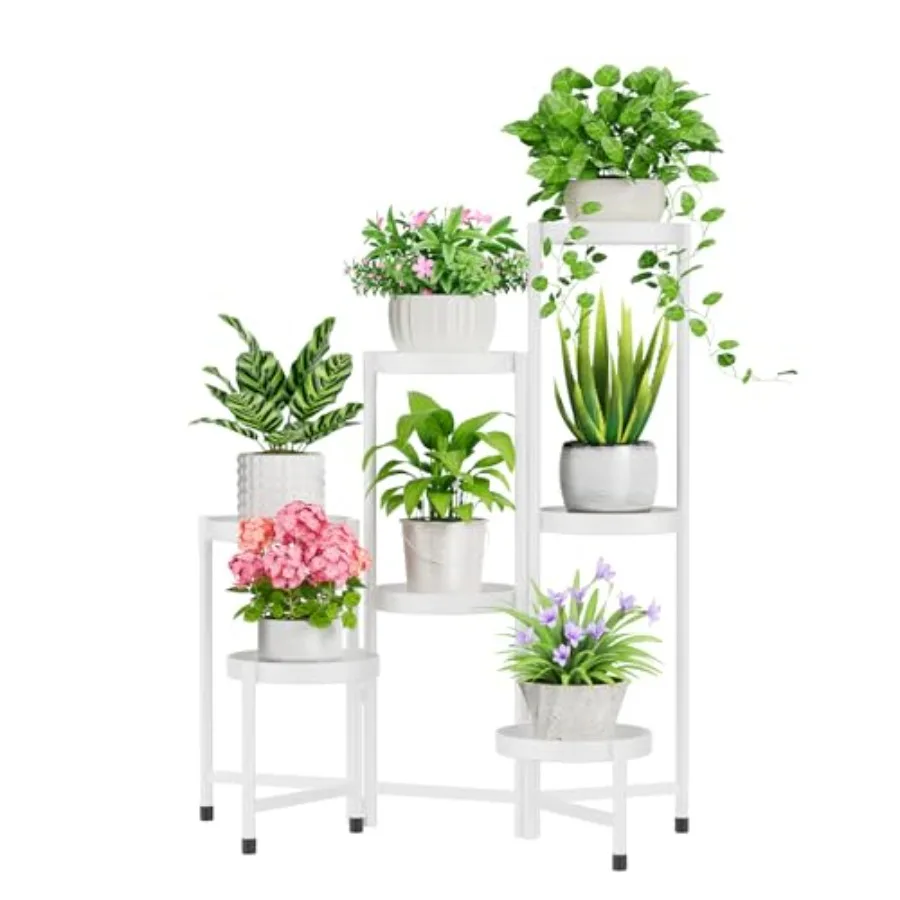 

Подставка для растений в помещении и на открытом воздухе, 7-уровневый угловой металлический держатель для цветов, полка, простая сборка, складная высокая стойка для орхидей f
