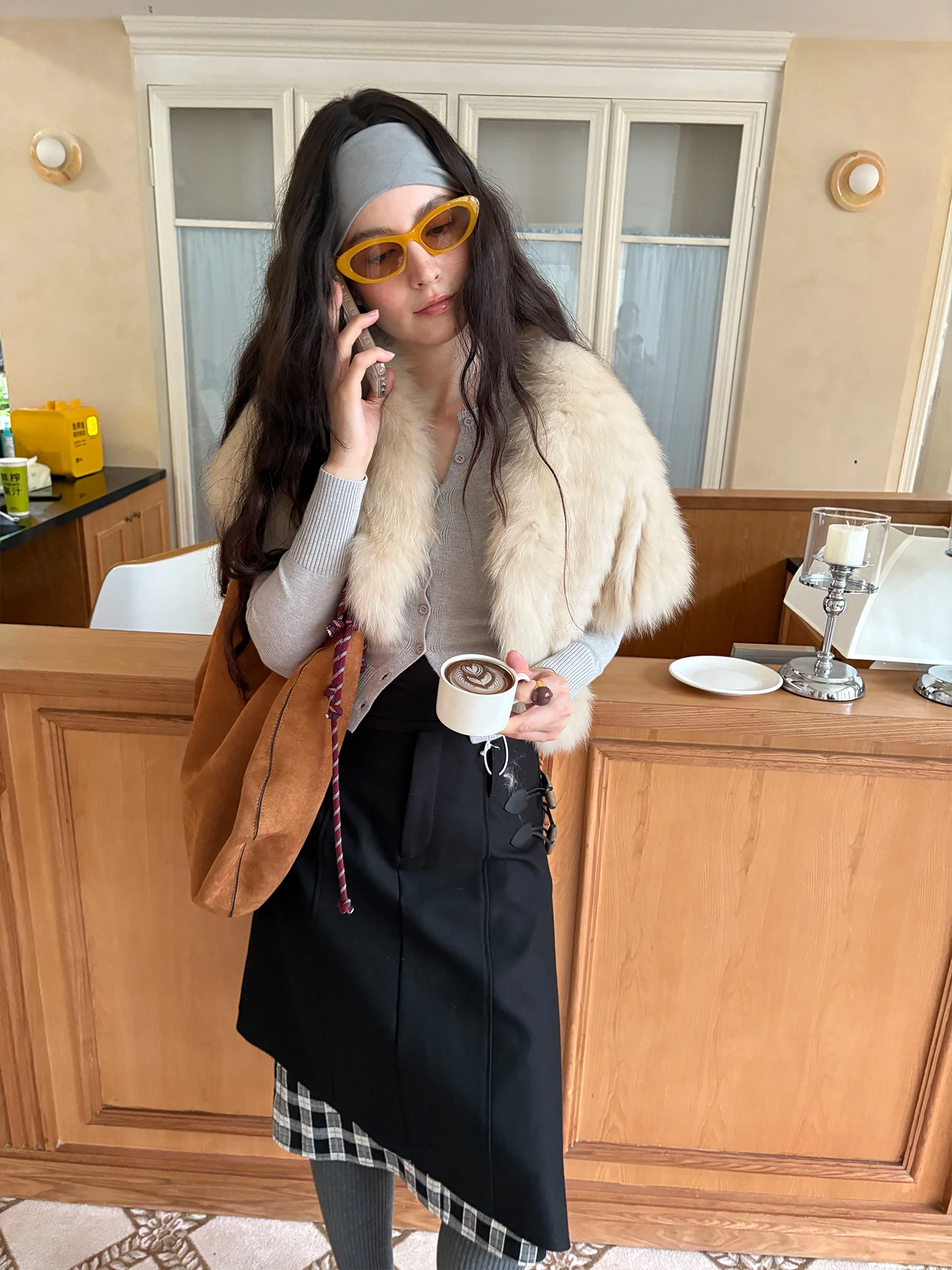 

Young Sle Fur Vest Small oulder Wrap Melbourne Holiday Coat Comfortable Whole Skin Fem Casual Sle ort Coat