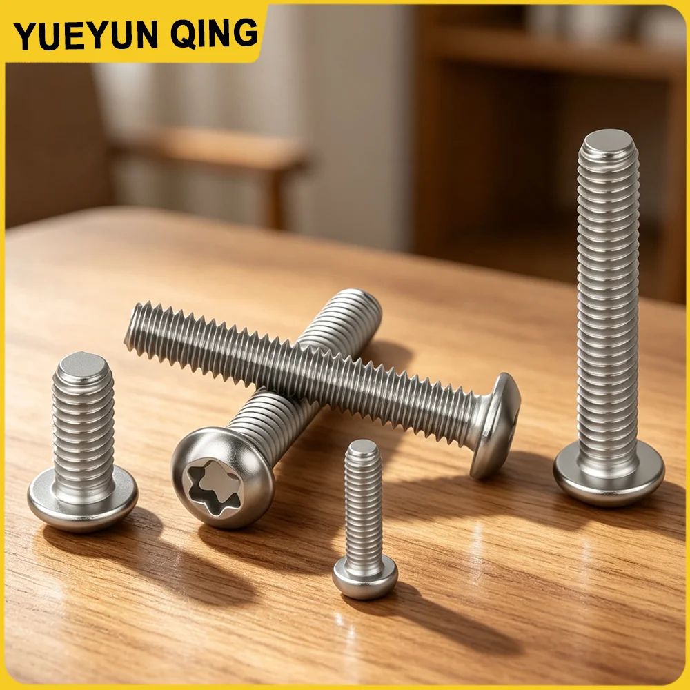 10/30/50Pcs 304 Stainless Steel Six-Lobe Torx Pan Head Screw M2 M2.5 M3 M4 M5 M6 Plum Blossom Slot Screws Round Anti-theft
