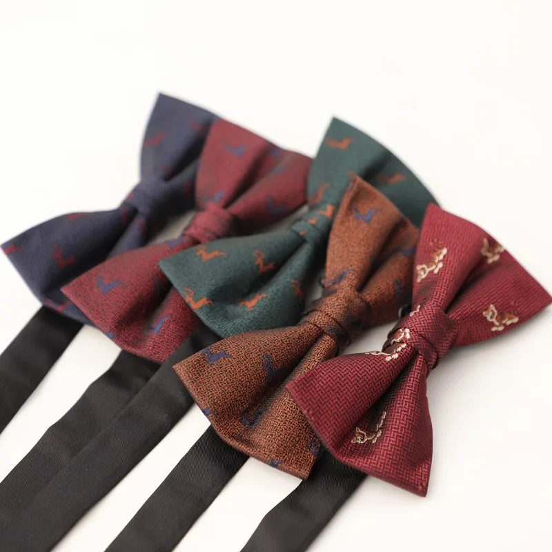 Handmade Vintage Simple Double Layer Bow Tie For Men, Elegant Bowtie In Burgundy And Dark Green Premium Formal Accessory Present