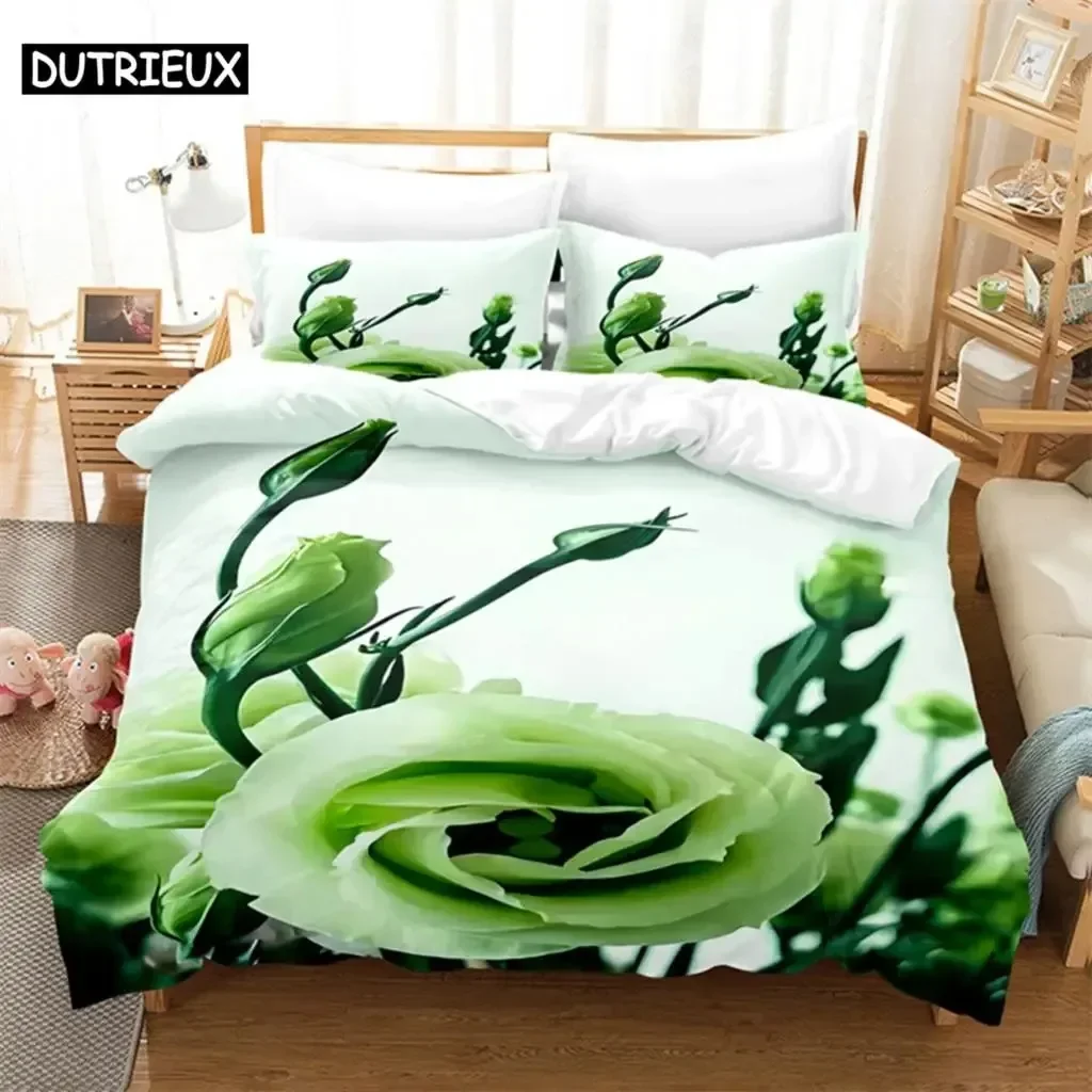 

Rose Queen Bedding Set Green Bedding Set Single Twin Double Queen King Cal King Size Bed Linen Set