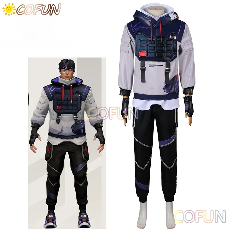 COFUN Game Valorant ISO Cosplay Costume Halloween Outfits Women Men Handsome Clothing Hoodie Shirt Pants