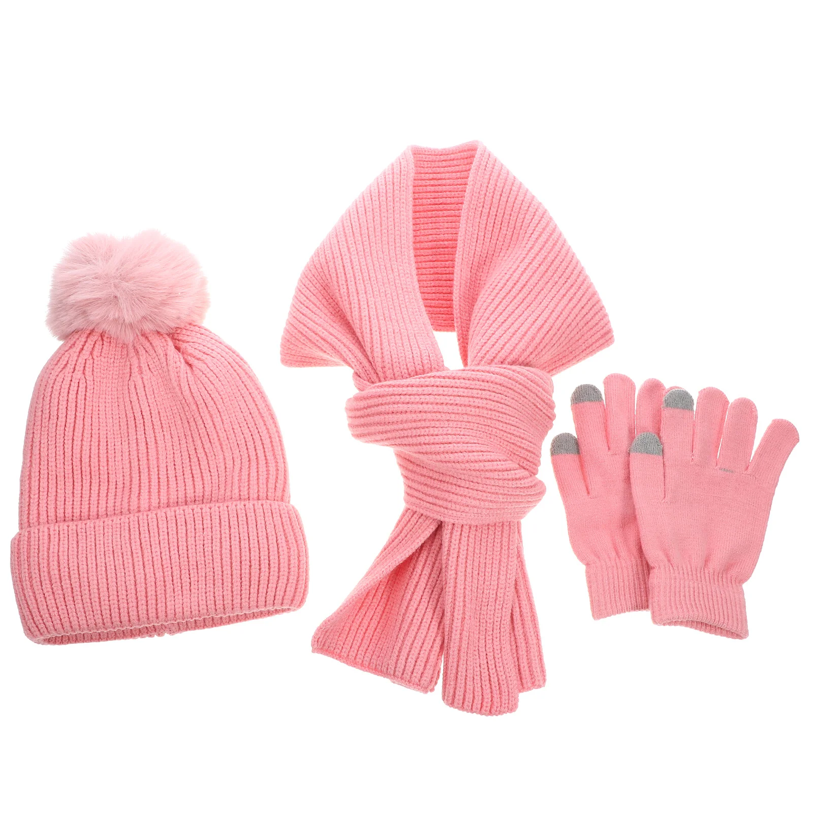 1 مجموعة الشتاء لمس قفازات قبعة وشاح مجموعة النساء الدافئة لينة قفازات ركوب الخيل وشاح الشتاء في الهواء الطلق زي القبعات للنساء