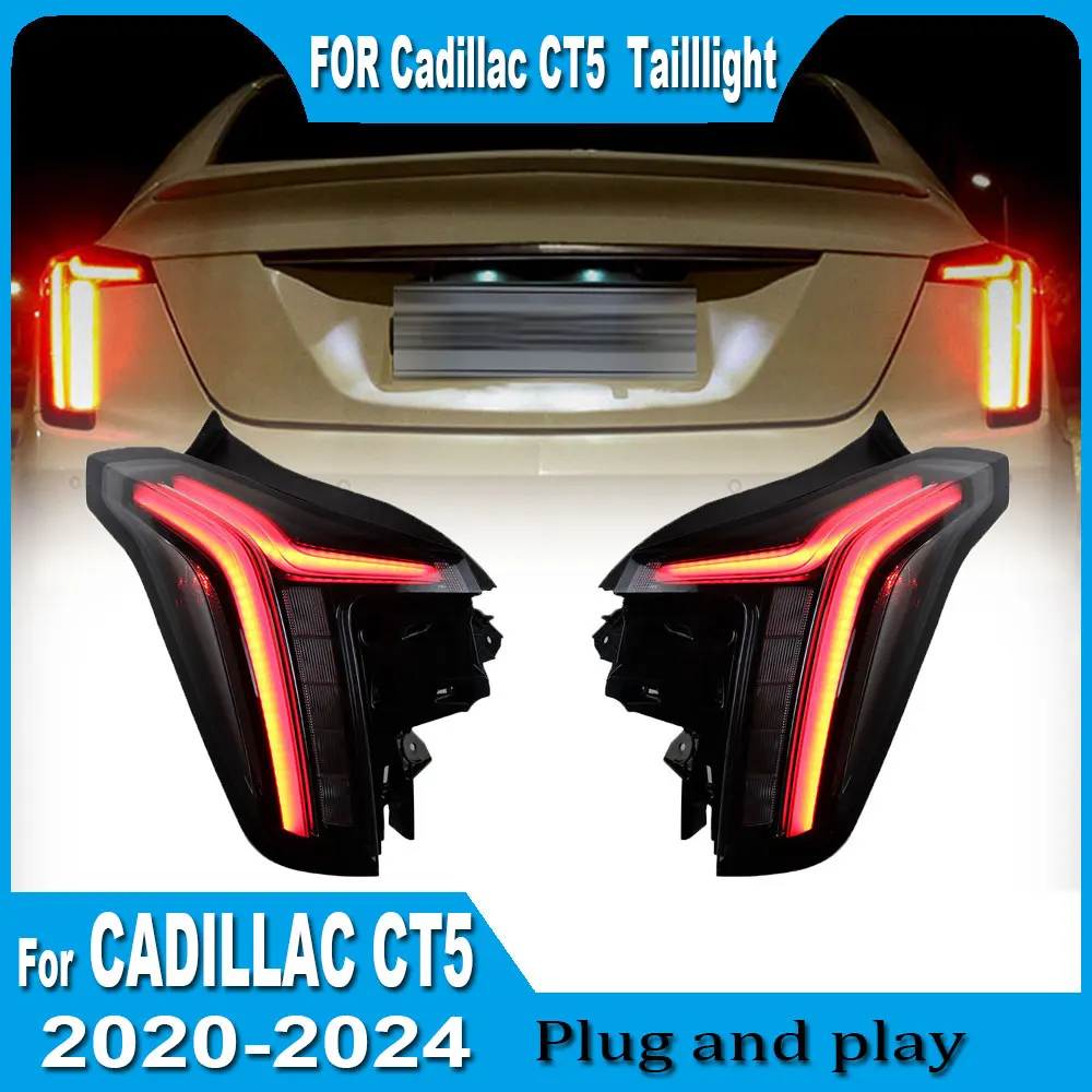 Car Tail Lamp for Cadillac CT5 LED Tail Light 2018 2019 2020 2021 2022 2023 2024 CT5 Rear Fog Brake Turn Signal Auto Accessories