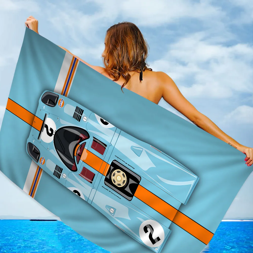 Gulf Racing Car Towel Microfiber Beach Towel Absorbent Quick dry Soft Yoga Swimming Resort Mountain Climbing Towel