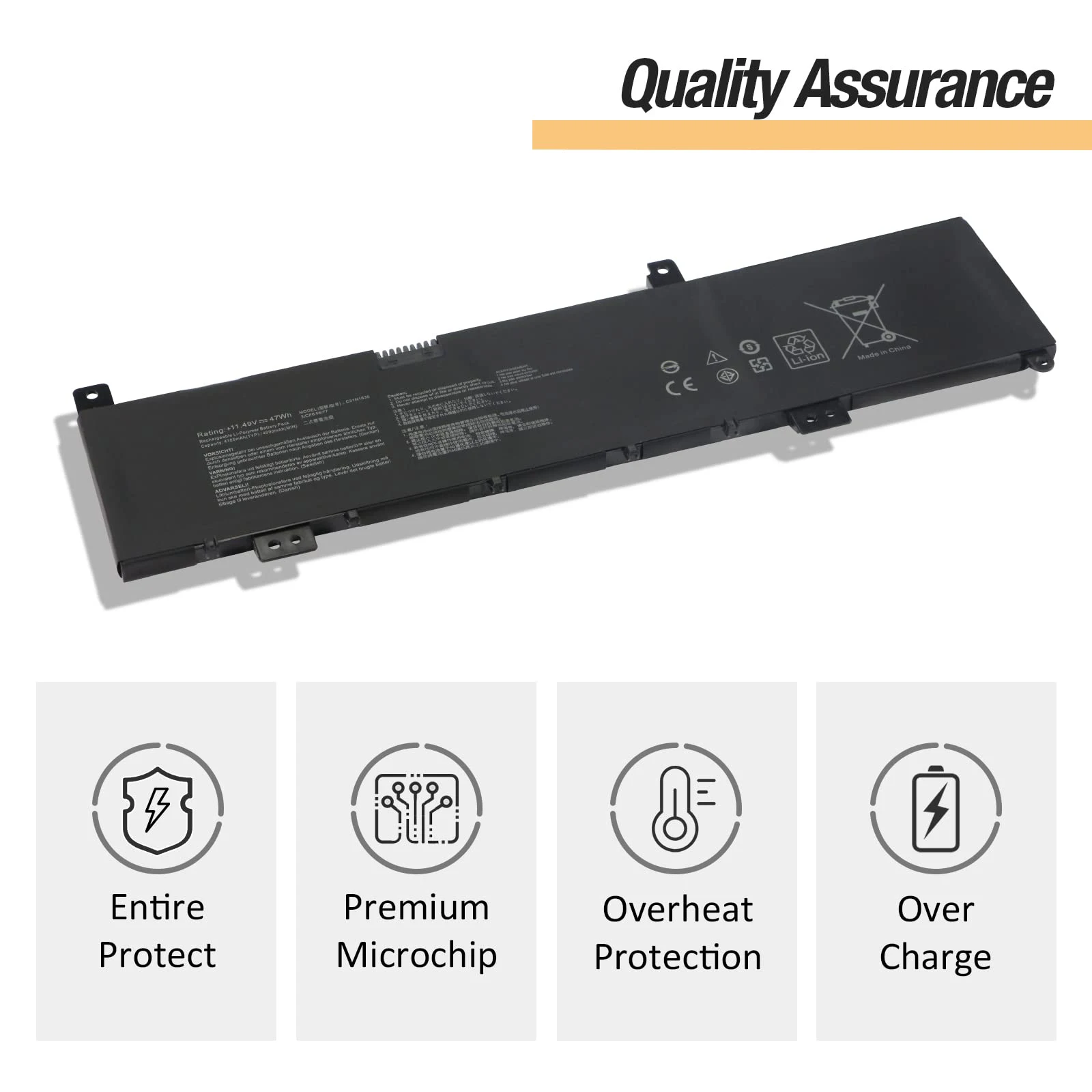 Imagem -04 - Bateria do Portátil C31n1636 para Asus Vivobook Pro 15 N580v N580vd N580vd N580gd Nx580v X580gd M580gd Zenbook Ux502vd