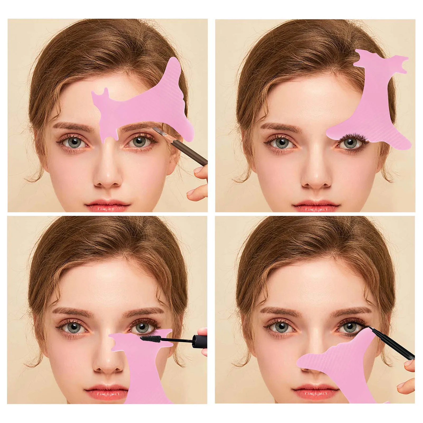 4pcs Eyeliners Stencils Tool Multifunctional Eyebrow Stencils Multifunctional Practical Sturdy Shaping for Women for Lip Lines