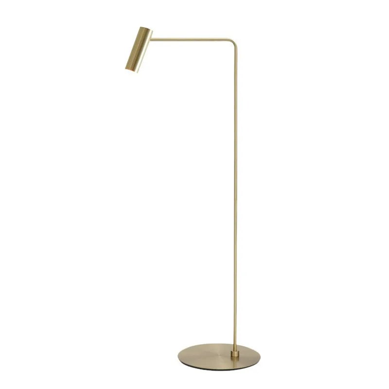 Simple modern creative hardware bedroom floor lamp art living room study floor lamp American sofa lamp
