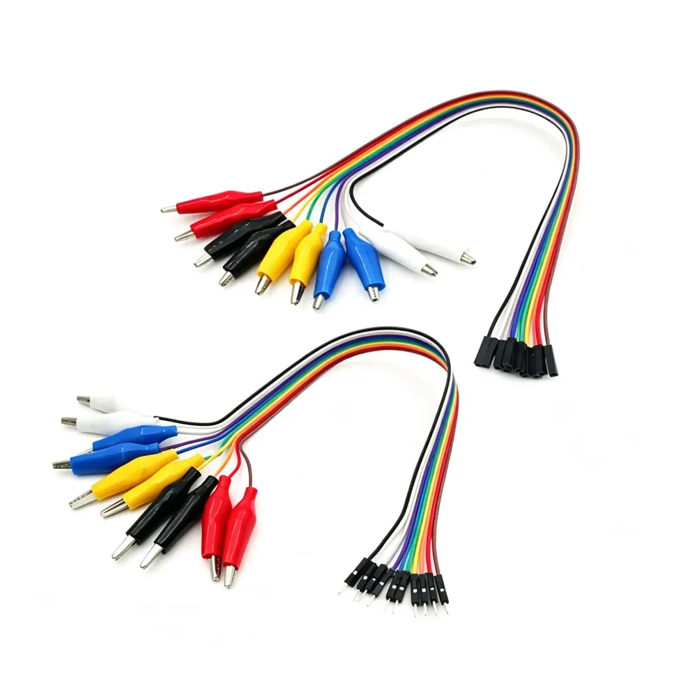 Alligator Clip To Dupont Wire 10Pin Male Crocodile Clip To Jumper Wire 10pin Female Test Lead for Arduino