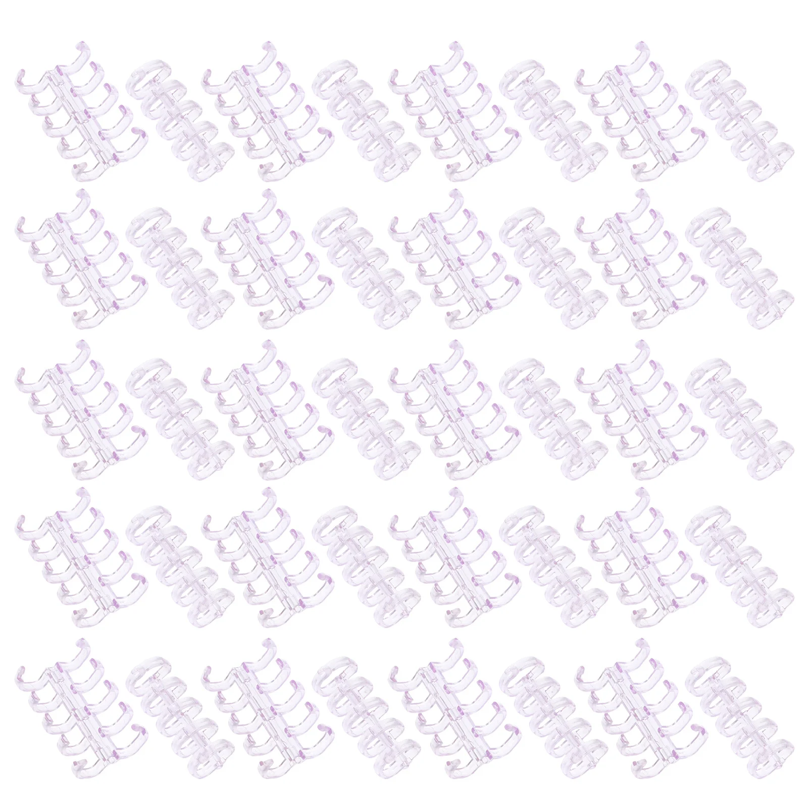 

100Pcs Transparent Loose-Leaf Binder Rings 5-Hole Plastic Clips Easy Open Office School Supplies Binder Rings Binding Combs