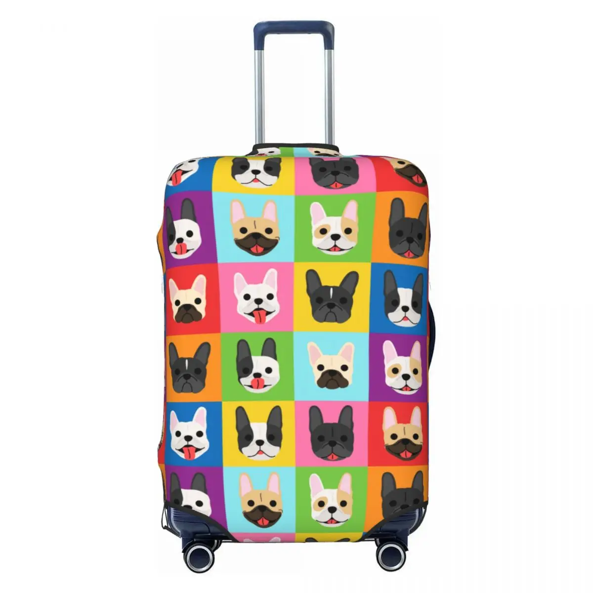 

Custom French Bulldog Faces Luggage Cover Elastic Frenchies Dog Pet Gift Travel Suitcase Protective Covers Suit For 18-32 inch