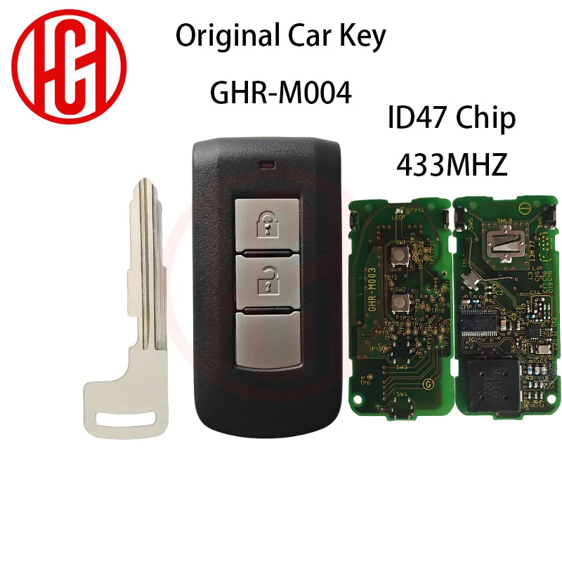 Original Car Key M004 For Mitsubishi L200 Montero 2015+ Pajero Sport Year 2017 + Smart Key 2 Buttons Car Key GHR-M004