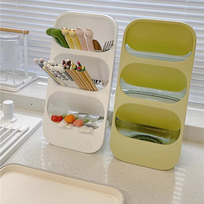 Chopsticks Storage Box Organizer Household Countertop Multifunctional Kitchen Cutlery Spoon Storage Rack Drain Storage Holders