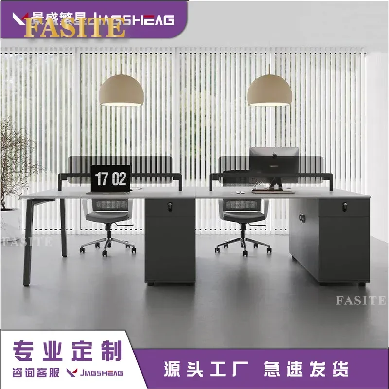 For Modern Simple Office Desk and Chair Combination 2 4 6 Person Screen Partition Workstation Staff Computer Desk Furniture