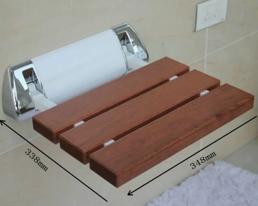 GAPPO Wall Mounted Shower Seats Solid Wood Folding Seat Bathroom Relax Chair  Stool Toilet   WY815