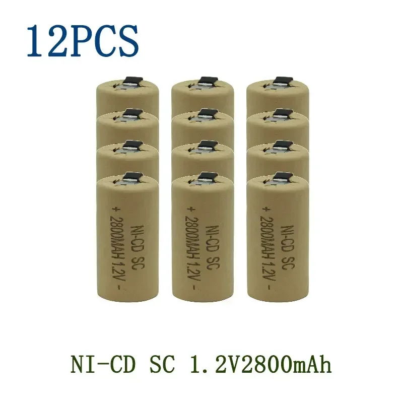 SC Batterijen 2-20 stuks Schroevendraaier Elektrische Boor 1.2V 2200mA h/2800mAh SubC Ni-Cd Oplaadbare Batterij