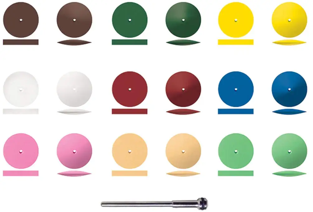 

Набор прецизионных полировальных кругов Sunburst для роторных инструментов – круги 7/8 дюйма (22 мм), всего 19 штук, комплект инструментов