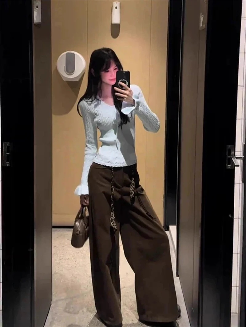 

Женские пуловеры и трикотажные изделия: уличный стиль, вязаные, меховые, кружевные, милые, короткие верхние вещи для весны