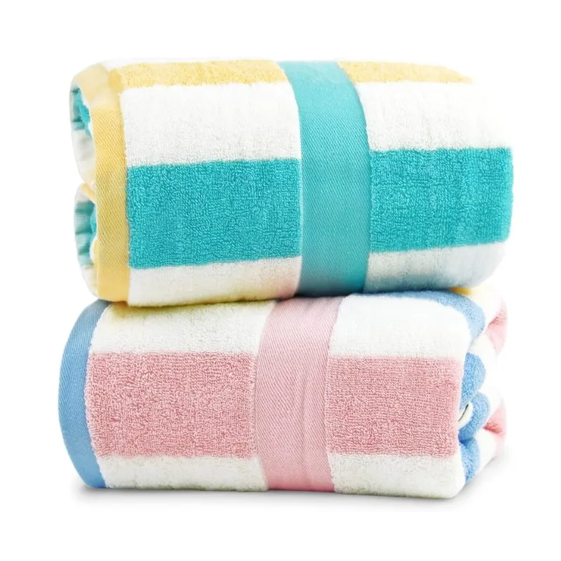 

100% Cotton Big Bath Towels 70x140cm Highly Absorbent Towels for Bathroom Hotel Spa Large Bathroom Beach Towels Striped 수건 세트