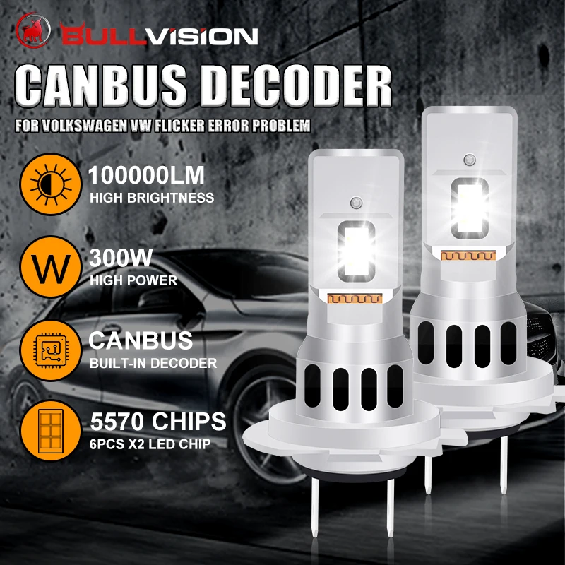 4 Pièces Ampoule LED H7, 4x30W 26000LM 6000K Blanc Phares pour Voiture