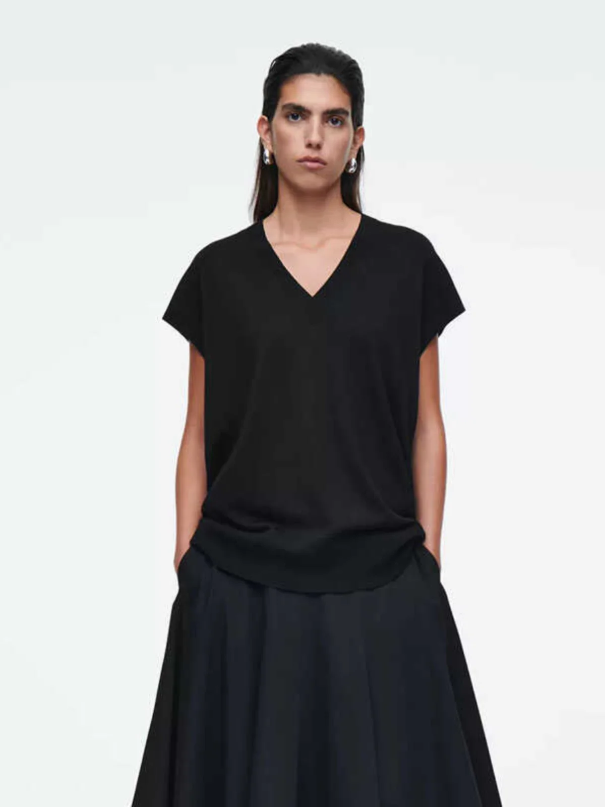 

Женский летний жилет из мериносовой шерсти, повседневный, с V-образным вырезом, приталенный, для работы и отдыха, модный, осенняя одежда для женщин