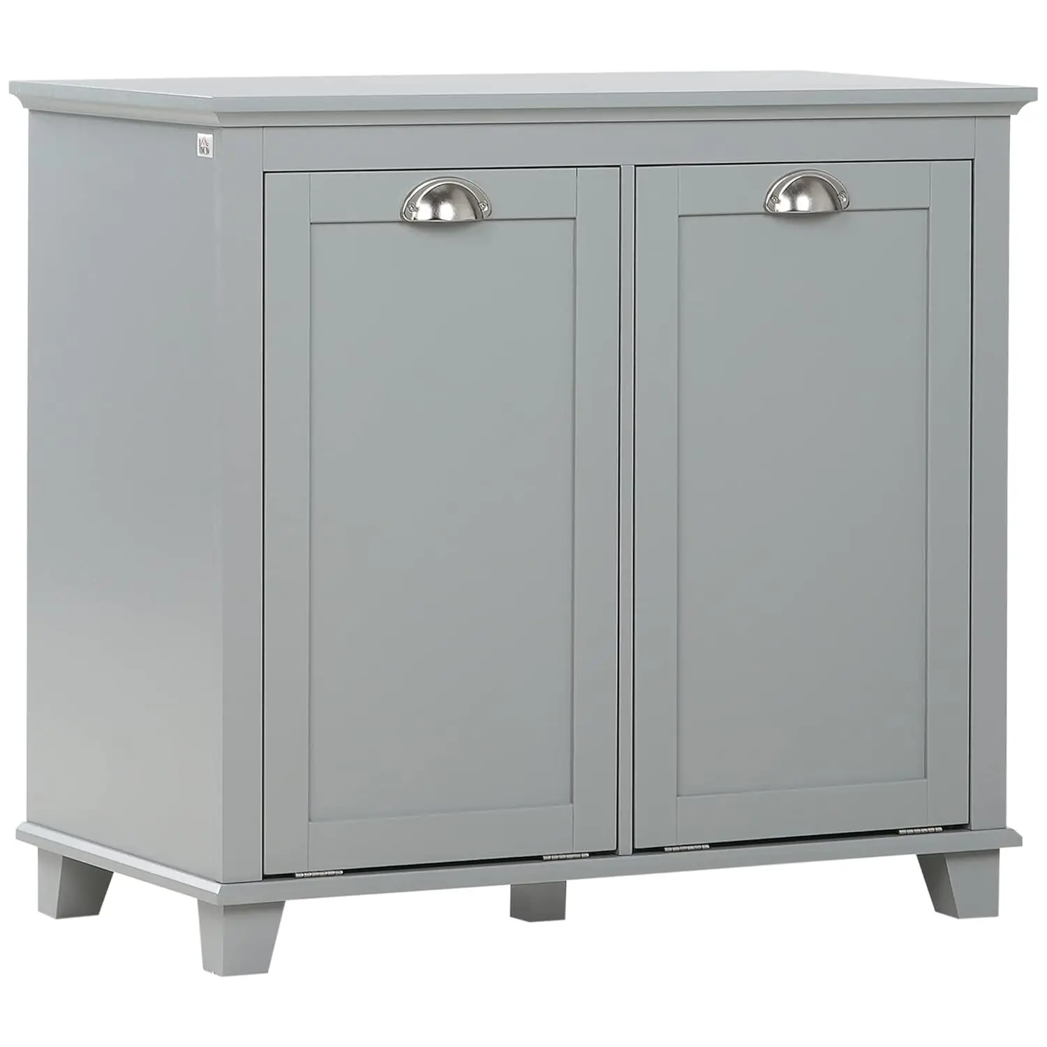 

Dual Tilt Out Laundry Hamper Cabinet Bathroom Storage 2-Compartment Modern Washroom Floor, Customized