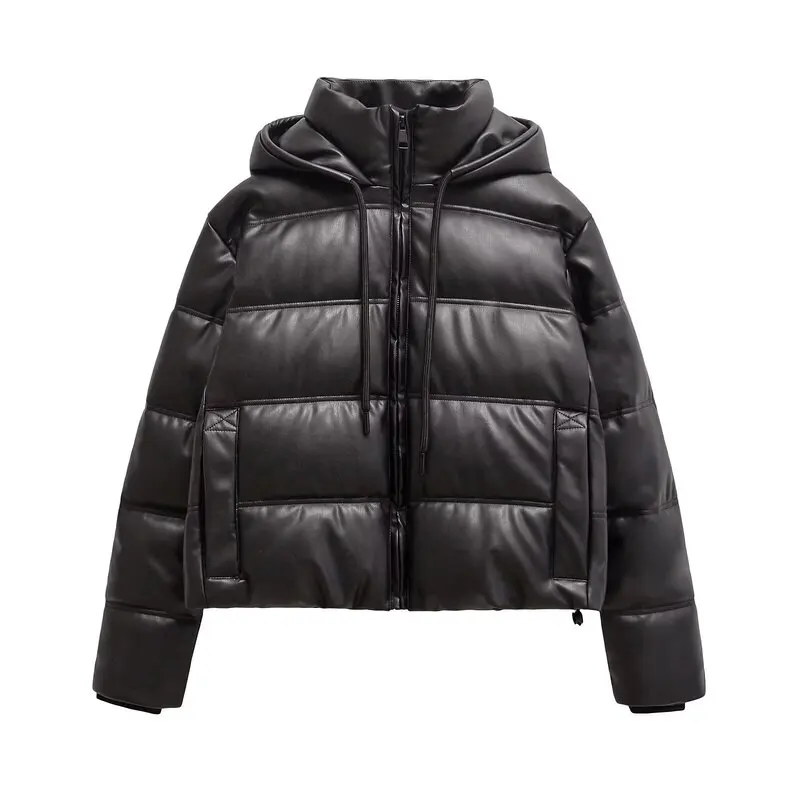 Warmth Women's Faux Leather Jacket Coat Long Sleeve Windproof Autumn Winter New Arrival Outerwear Casual Stylish Zipper Closure
