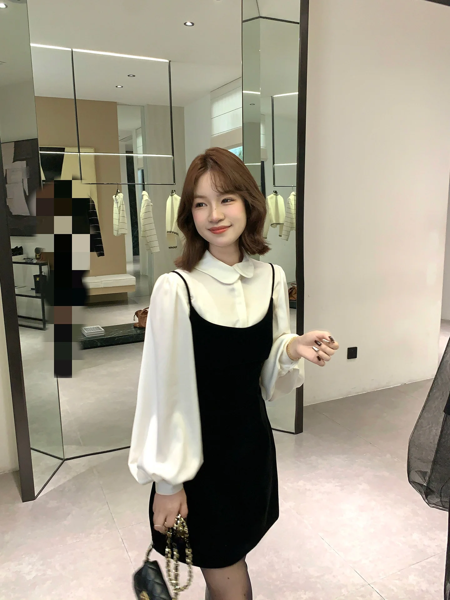 

Ele Long Sve Silk irt Doll Collar Autumn Winter Design Versatile High Quali Women's Faion French Sle Bubble Sl...