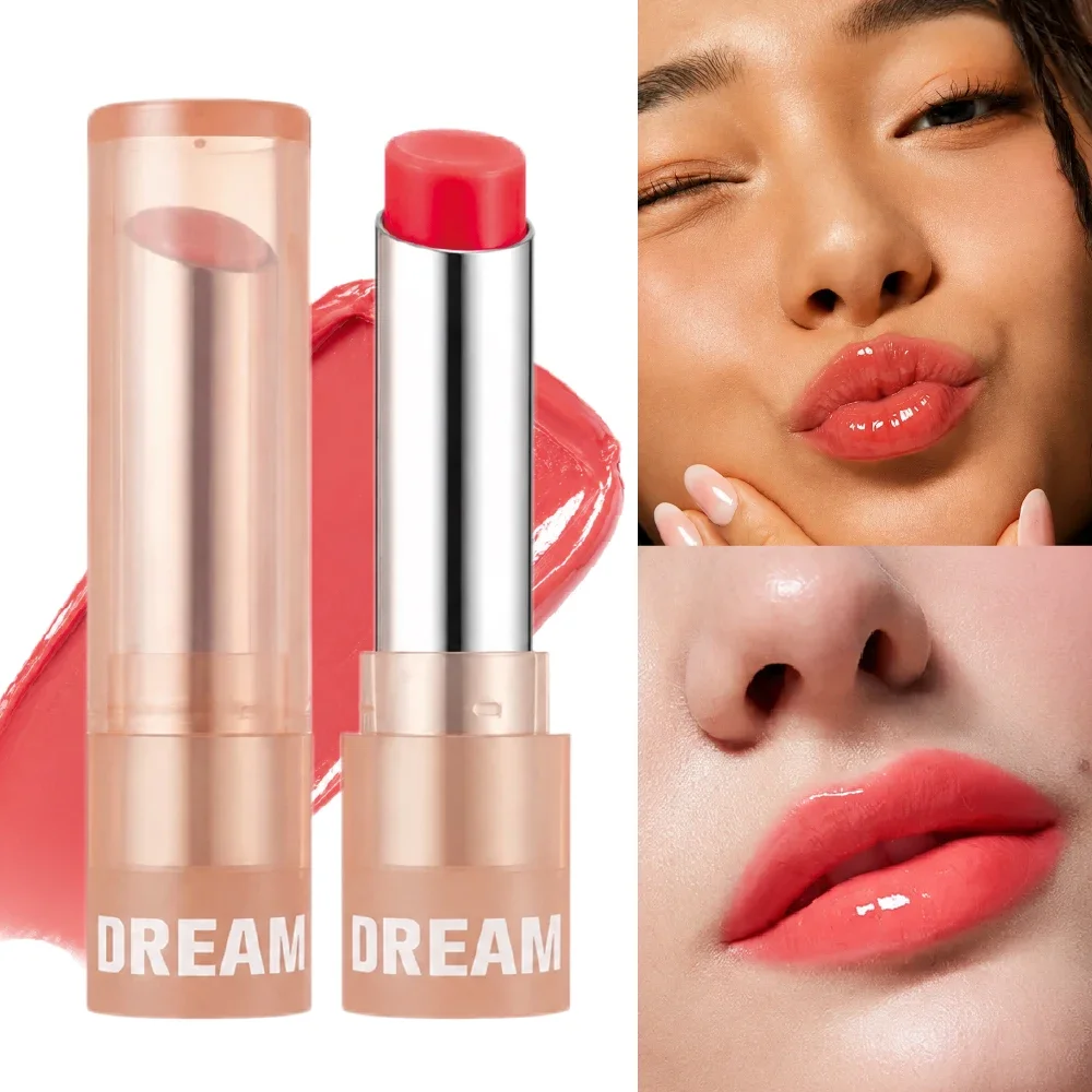 2PCS Tinted Lip Balm Moisturizing Glossy Lipstick Sheer Lip Tint Hydrating Shiny Lip Color Makeup for Women