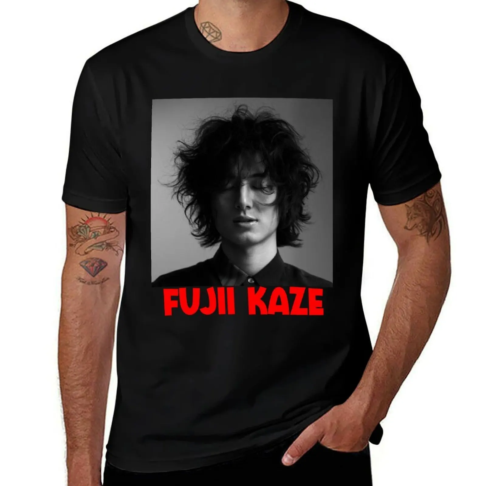 Fujii Kaze T-Shirt Basic Plain Short Sleeve Crew Neck Tee T-Shirt