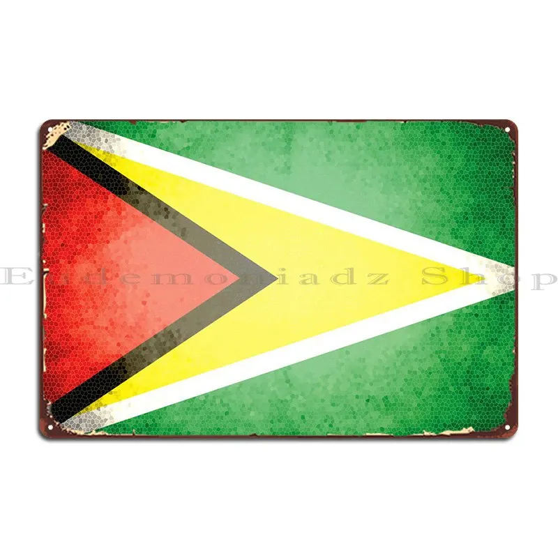 Guyana Vintage Flag Metal Plaque Poster Pub Party Bar Printed Living Room Tin Sign Poster