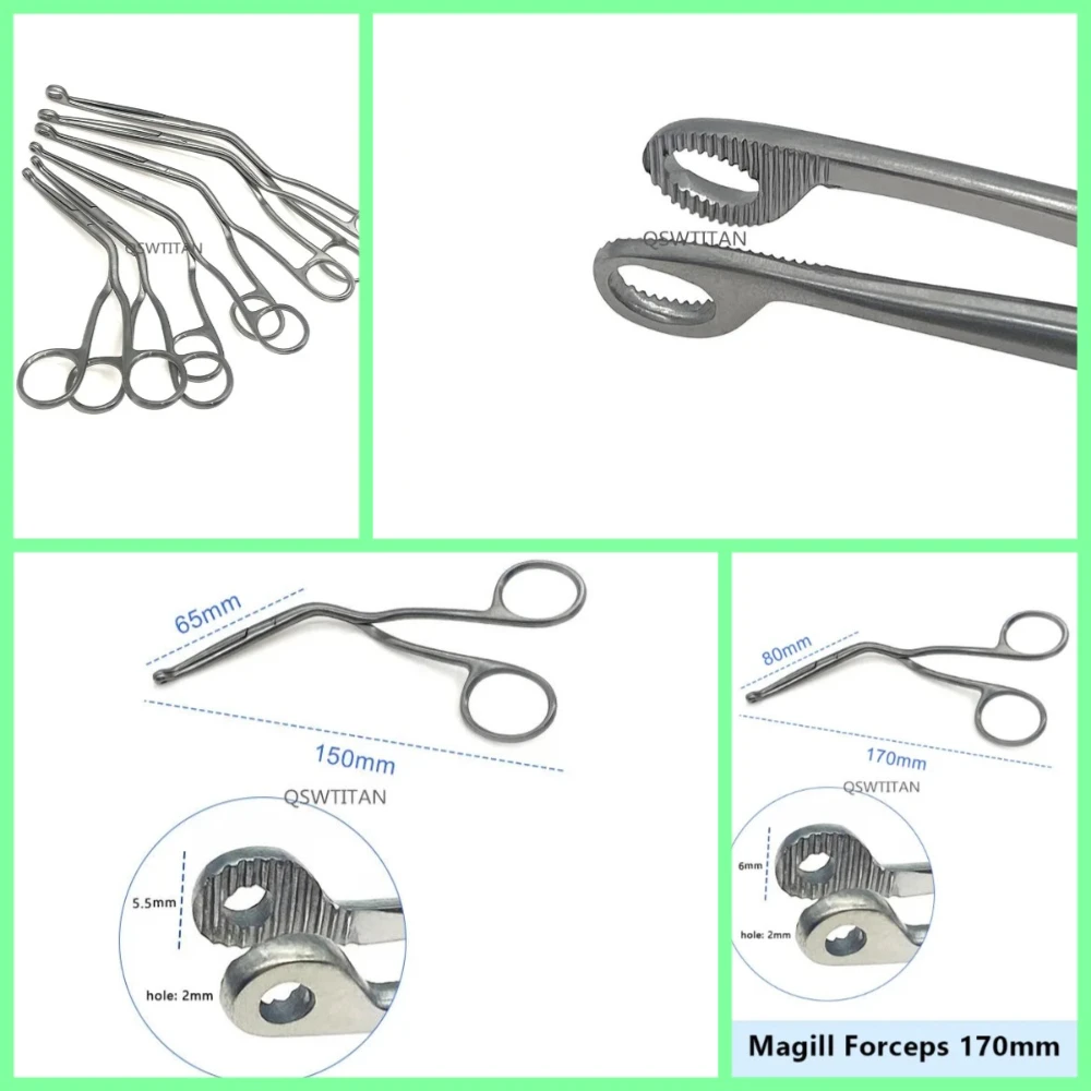 Instrumentos quirúrgicos de plástico, 1 Uds., pinzas Magill, pinzas laríngeas