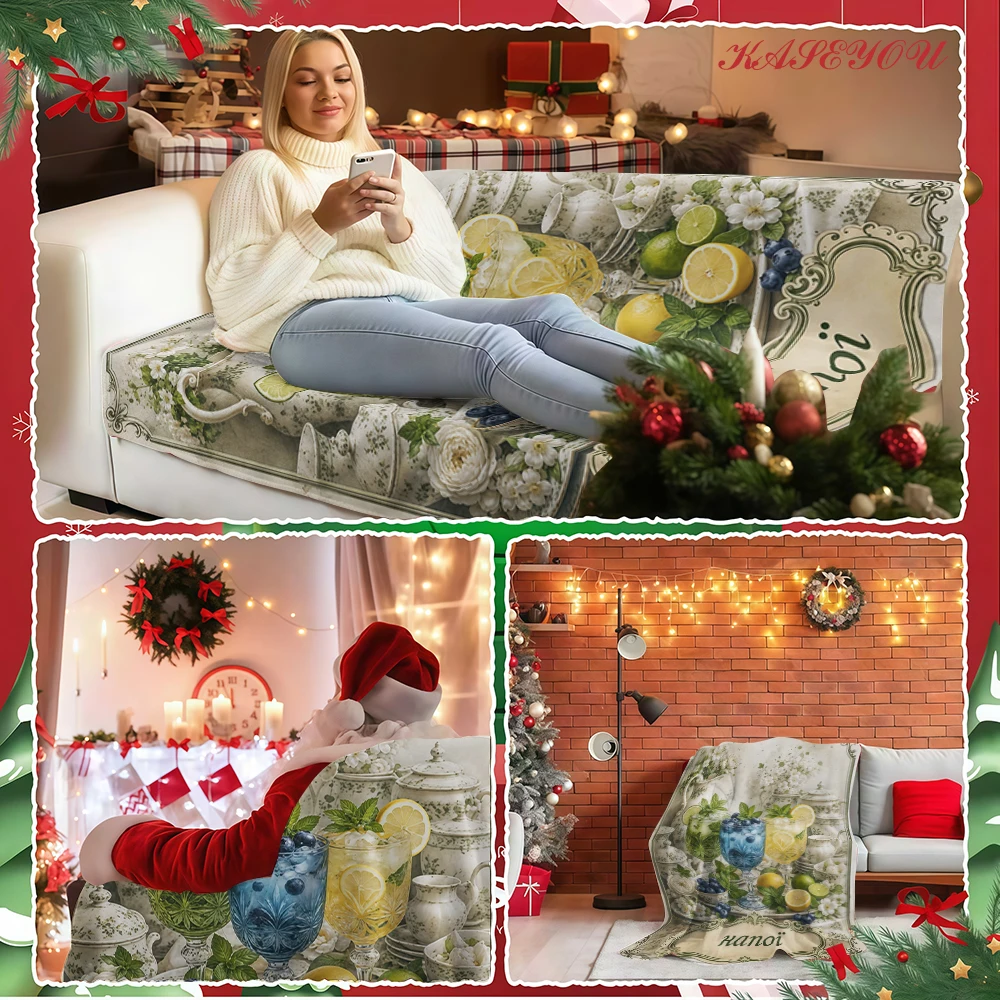 Lavender Wildflowers Premium Velvety High-Quality Flannel Blanket Ideal for Halloween Christmas Holiday Season Gifts