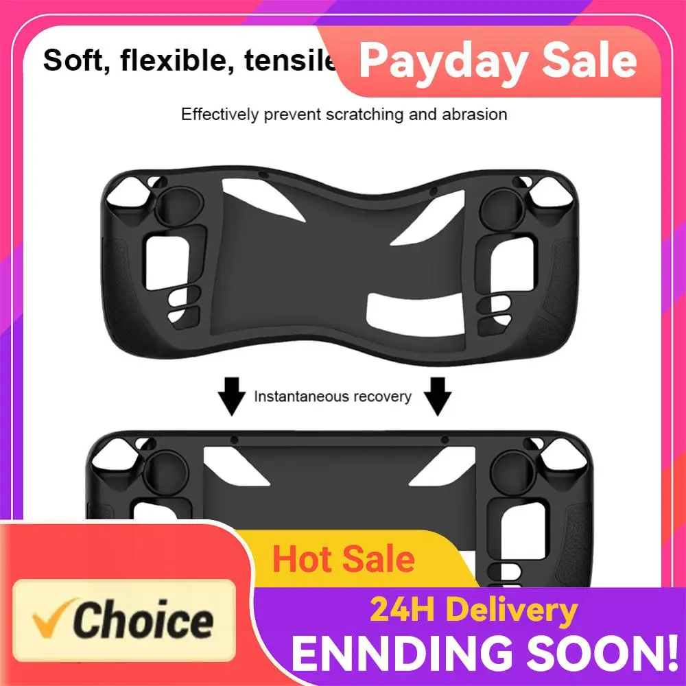 

Силиконовый защитный чехол для игровой консоли с противоскользящим покрытием и складной подставкой, сменные аксессуары для Steam Deck