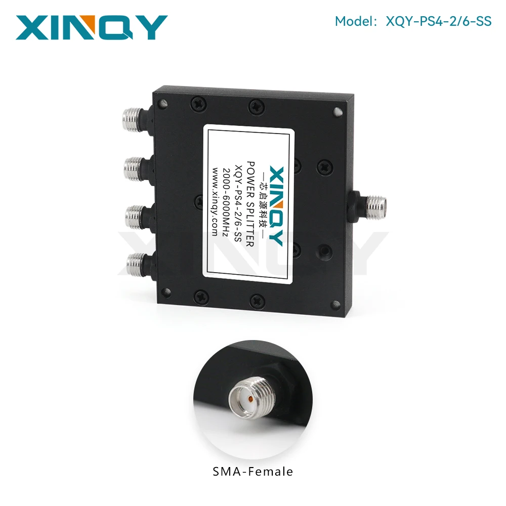 XINQY 1x4 Microstrip Power Divider, SMA Female, 2-6GHz (2000-6000MHz) Signal Splitter for WiFi Testing
