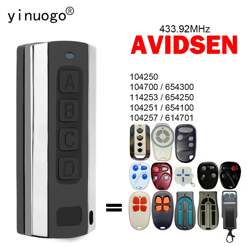 

AVIDSEN Remote Control For Clone AVIDSEN 104251 104350 114235 104250 104257 104350 Garage Door Remote Contorl 433MHz