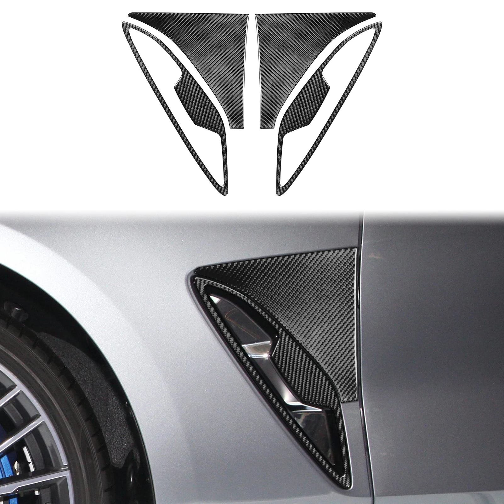 Carbon Fiber Car Front Side Leaf Fender For BMW G14 G15 G16 8 Series 2019-2023 Air Vent Outlet Panel Cover Trim Car Accessory