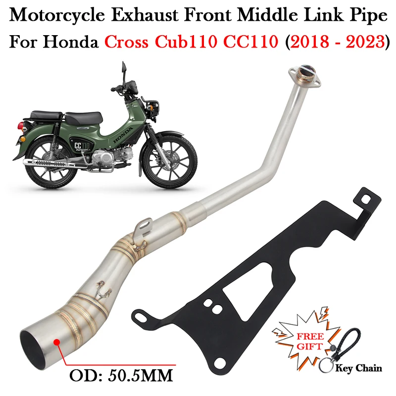 

Slip On For HONDA Cross CUB110 CC110 CUB CC 110 2018 - 2022 2023 Motorcycle Exhaust Modify Escape Moto Front Middle Link Pipe