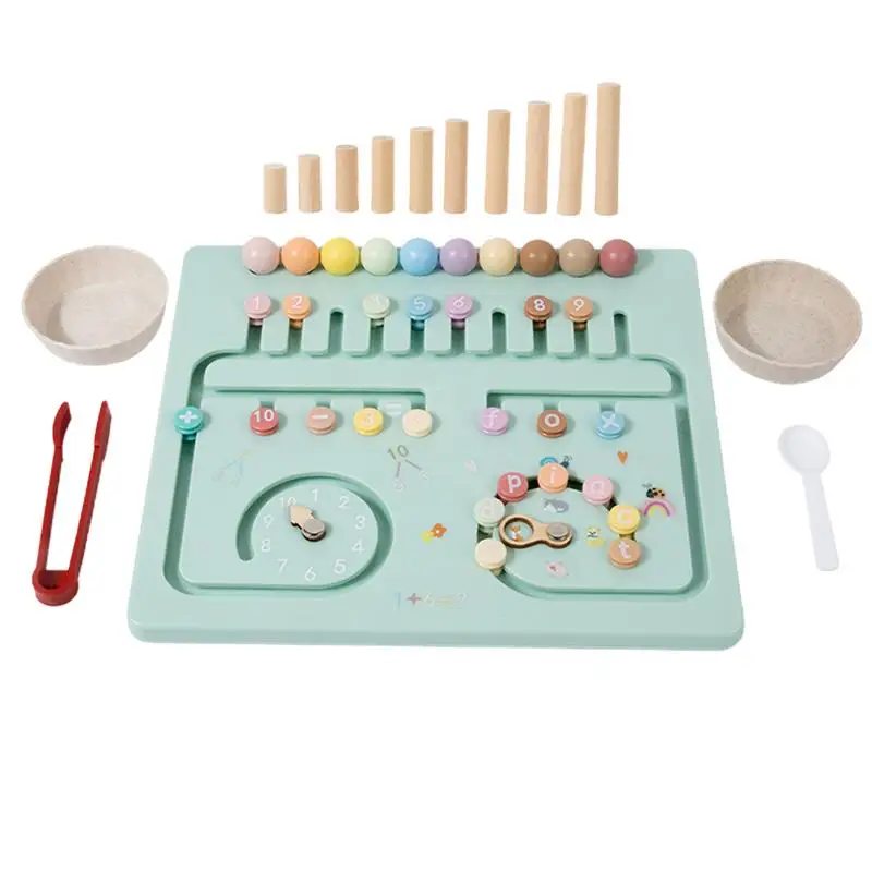 

Kindergarten Math Toys Colorful Math Manipulatives Kindergarten Board Games Wooden Multi-Functional Counting Toys For Number